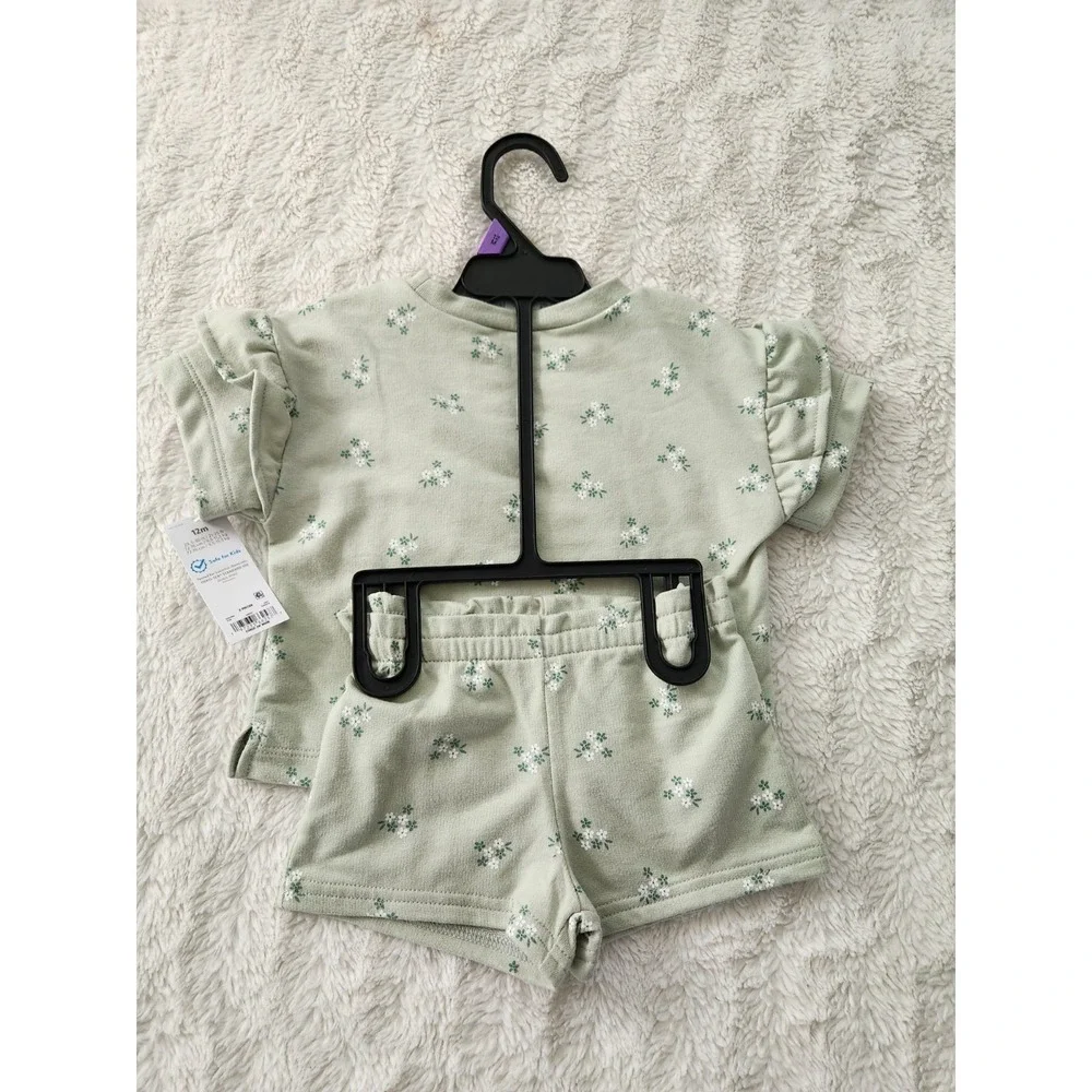 Carter's Child of Mine Baby Girl Outfit Set, 2-Piece 12 Months Green